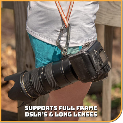 Camera Carabiner Clip D-Ring - Easily Attach a Carabiner to your Camera with this 1/4-20 Tripod Mount D-Ring (2-Pack)...