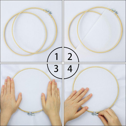 Similane 5 Pieces Embroidery Hoops Bamboo Circle Cross Stitch Hoop Ring 5 inch to 10 inch for Embroidery and Cross Stitch...