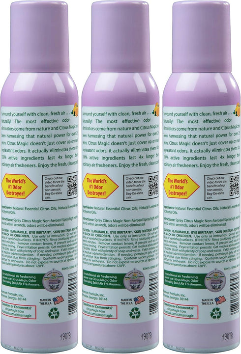 Citrus Magic, Lavender Escape, Natural Odor Eliminating Air Freshener Spray, 3-Ounce, 3 Fl Oz (Pack of 3), 3 Count...