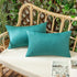 Woaboy Set of 2 Outdoor Waterproof Throw Pillow Covers Decorative Farmhouse Pillowcase Solid Cushion Cases for Bed Sofa Couch Car Living Room Turq...