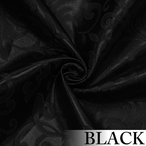 Jacquard Satin Fabric by The Yard - 60 Inch Wide, Shiny Brocade Black Fabric Smooth & Floral Damask Fabric for DIY Decorations, Craft, Wedding Dre...