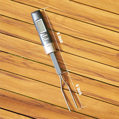 Meat Thermometer Fork with Electronic Ready Alarm, Digital Cooking Thermometer with Instant Read, LCD Display and Led Light, Grill Thermometers fo...