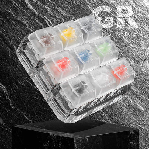 Kailh BOX Switch Tester Mechanical Keyboards Retooled Sampler 9-Key Switch Testing Tool, with Keycap Puller and 18 O Rings, Navy Jade White Red Bl...
