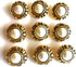 9 - White Pearl Buttons with Antique Gold Rim Settings-Dome -Blouse and Shirt Buttons (9-5/8'' White Pearl Buttons Anti .Gold Rim)...