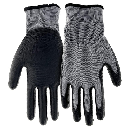Boss Kid's Polyurethane Coated Work Gloves, Enhanced Grip, High Dexterity, Water Resistant, Comfort, Gray/Black, Youth, (B33021-Y)...