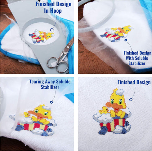 Threadart Cold Water Washaway Embroidery Stabilizer | 8" x 8" 200 Precut Sheets | for Machine Embroidery | Additional Styles of Cutaway, Washaway,...
