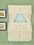 Today's Curtain, Orleans Scallop Curtain, Ecru 30" Tier Pair and Tieback, 60" W x 30" L, Ecru...