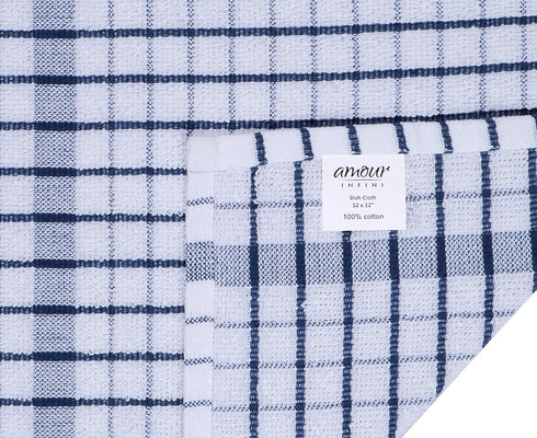 AMOUR INFINI Kitchen Dish Cloths Set of 8 - Ultra Soft, Highly Absorbent, Quick-Drying Terry Cotton Dishcloths 12"x12" Inch Wash & Cleaning Cloths...