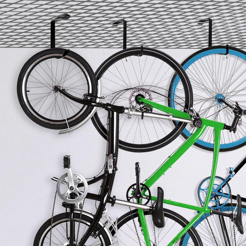 Bike Hangers for Garage Ceiling Storage - Bicycle Hooks for Garage Ceiling Mount, Bicycle Hangers for Garage Ceiling Ladder Storage for Flex Wall ...
