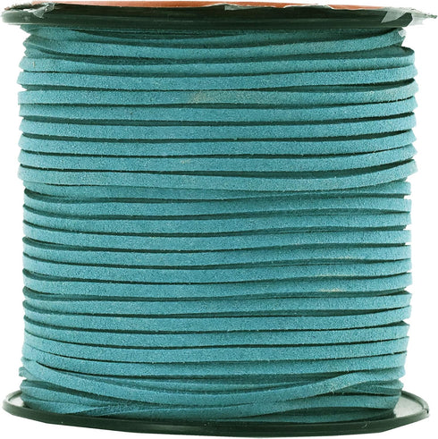 Mandala Crafts Peacock Faux Suede Cord for Jewelry Making - 2.65mm 100 Yards Flat Vegan Leather Strings Laces Strips for Bracelets, Necklaces, DIY...