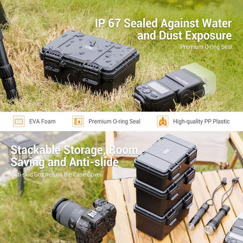 KIWIFOTOS 58 Slots AA AAA Battery Case Holder with Tester, Batteries Storage Organizer, IP67 Waterproof Outdoor Battery Storage Container with 3V ...