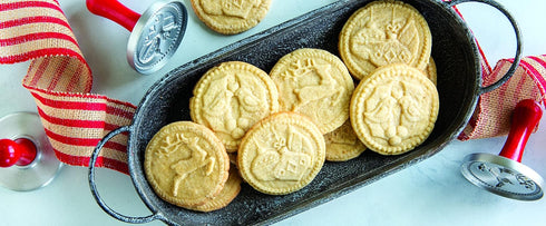 Nordic Ware 01236 Yuletide Cast Cookie Stamps, 3-inch rounds, Silver...