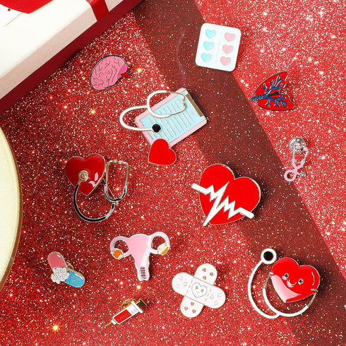 24 Pcs Henoyso Nurse Pins for Badge Medical Pins Nursing Pins for Pinning Ceremony Stethoscope Brooch Pins Nurse Week Gifts...