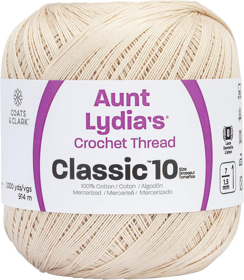 Aunt Lydia Value Crochet Cotton, Natural...