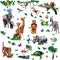Amaonm Creative Giant Removable Cartoon Zoo Wild Jungle Animals 3D DIY Lion Giraffe Elephant Tree Wall Decals Nursery Decor for Kids Bedroom Livin...