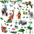 Amaonm Creative Giant Removable Cartoon Zoo Wild Jungle Animals 3D DIY Lion Giraffe Elephant Tree Wall Decals Nursery Decor for Kids Bedroom Livin...