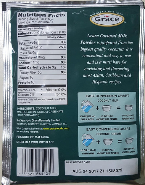 Grace Coconut Milk Powder, Pack of 6...