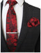 Floral Necktie and Pocket Square Tie Clip Sets for Men...