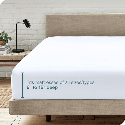 Bare Home Fitted Bottom Sheet Full Size - Premium 1800 Microfiber - Ultra-Soft Hotel Luxury - Deep Pocket - Durable and Long Lasting (Full, White)...
