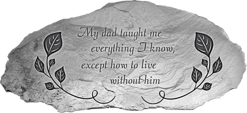 Cathedral Art My Dad Taught Me Memorial Garden Stone, 10-inches by 5-inches, Silver...