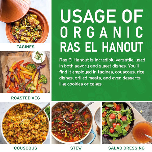 Jiva Organics Ras El Hanout Moroccan Seasoning 1.75 oz – Premium Spice Blend for Authentic Marinades & Rubs - Organic, Non-GMO...
