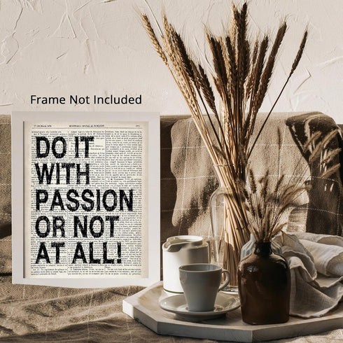 Posterizer 1 pcs-do it with passion or not at all-Motivational & Inspirational Art-Decor for Home & Office- UNFRAMED Wall Art...