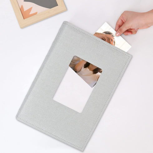 Vienrose Photo Album 4x6 300 Photos Linen Frame Cover with Memo Areas Photobook Large Capacity Slip-in Pictures Book for Wedding Baby Vacation, Li...