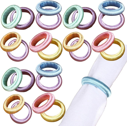 24-Piece Yarn Wrap Napkin Ring - Decorative Napkin Rings,Bulk Napkins - Modern Table Décor for Every Occasion - Wedding Holidays Dinners Party Eve...