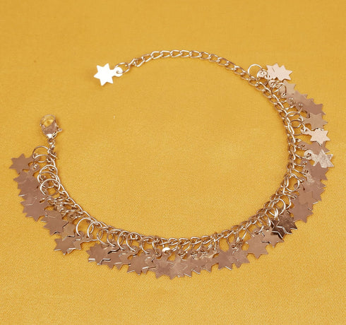 Touchstone NEW Indian Bollywood Handcrafted Stars Inspired Designer Jewelry Anklet in Silver Tone for Women....