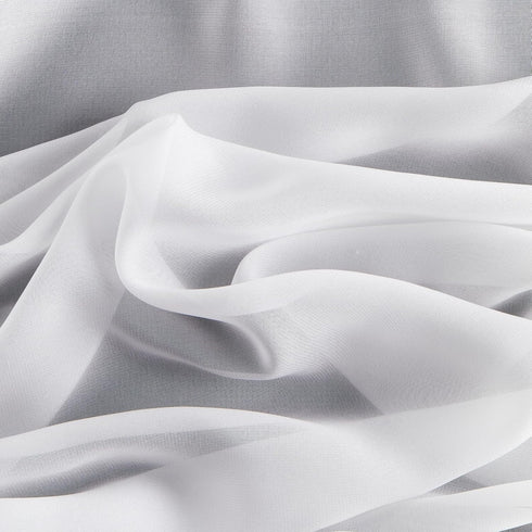 Chiffon Fabric by The Yard,White 58 Inches Wide 3 Yards Sheer Fabric Continuous Solid Color Draping Fabric for Party Clothes DIY Crafts...