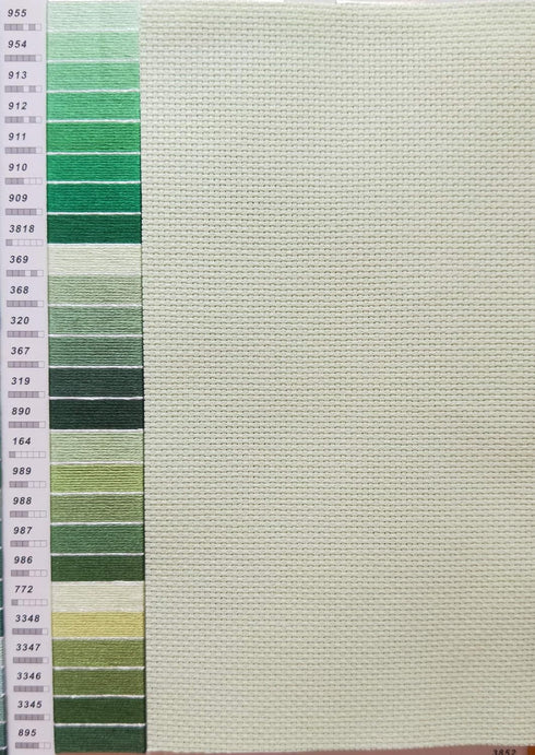 12" x 59" 14CT Counted Cotton Aida Cloth Cross Stitch Fabric (Light Green)...