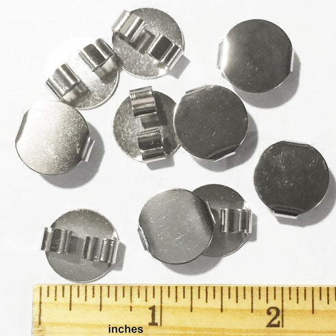Blank Bolo Tie Round Slides Pack of 10 Silvertone 16mm...