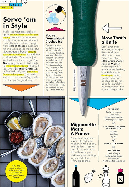 R. Murphy/Ramelson Duxbury Oyster Knife - As Seen in Bon Appetit Magazine - Shellfish Seafood Clam Shucker Tool - Made in USA...