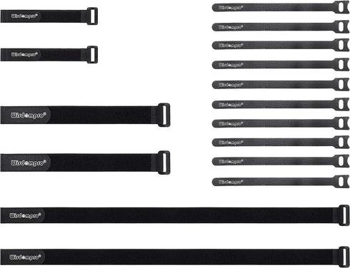 16 Pack Mixed Size Hook and Loop Reusable Fastening Cable Straps Tie by Wisdompro - Reusable, Durable Functional Ties to Keep Your Home, Office, W...