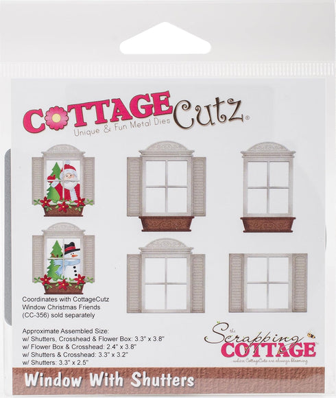 CottageCutz CC-357 Dies-Window W/Shutters 2.4 inches to 3.8 inches , White...