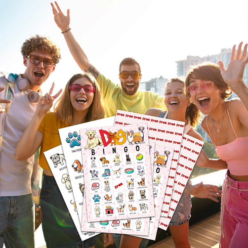 Dog Bingo Card Game, Puppy Bingo Game for Adults, Dog Party Supplies, Favors, Pawty Party Decorations, Dog Lovers Gift – 24 Players Bingo Game, C0...