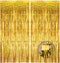Shiny Gold Metallic Foil Fringe Door & Window Curtain Party Decoration 3.3' X 6.6' ?Value Pack of 2?...