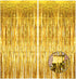 Shiny Gold Metallic Foil Fringe Door & Window Curtain Party Decoration 3.3' X 6.6' ?Value Pack of 2?...