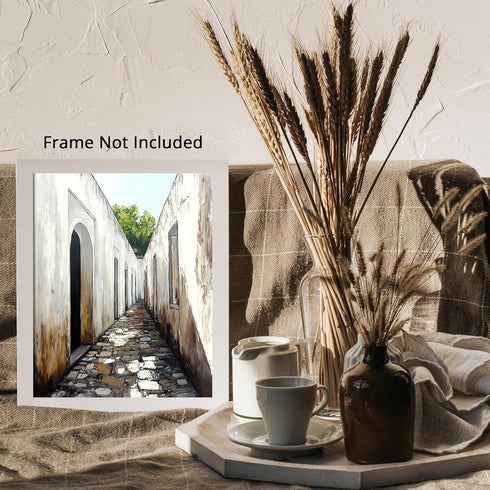 Posterizer 1 pcs-quiet Mediterranean or North African village alleyway 5-Photography Art Gift for Men Women Entrepreneur Teens Decor for Home & O...
