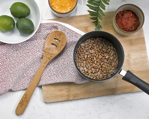 Talisman Designs Laser Etched Beechwood Slotted cooking-spoons, Decorative Wooden Utensils...