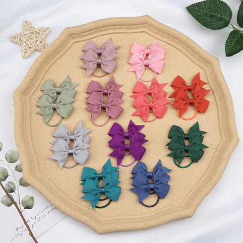 50PCS 2Inch Hair Bows Ties Baby Girls Kids Children Rubber Bands Grosgrain Ribbon Hair Bows Elastic Hair Ties Bands Ponytail Holders Hair Accessor...