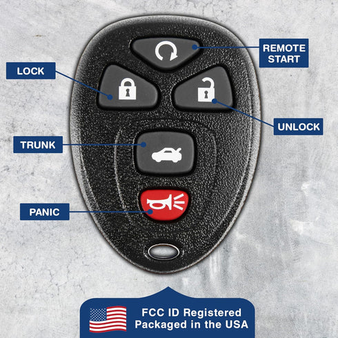 2X KeylessOption Key Fob Replacement for 2015 2006 2007 2008 2009 2010 2011 2012 2013 Buick Lucerne Cadillac DTS Chevrolet Chevy Impala Monte Carl...
