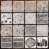 16Pcs Stencils for Painting Reusable Stencils Wall Stencil DIY Craft Template Spray Paint Stencils Marble Crackle Tile Texture Paint Art Stencils ...