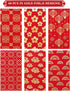 Whaline 48 Pack Chinese New Year Red Envelopes 6 Design Red Gold Foil Hong Bao Year Of The Dragon Red Envelopes 2024 Lucky Money Envelopes Red Pac...
