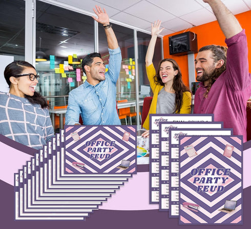 Office Party Feud Game, Office Activity Games, Office Trivia Game Set, Games for Team Building, Office Party Game and Activity Supplies-OF02...