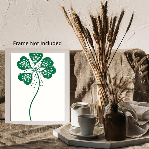 Posterizer 1 pcs-minimalist four-leaf clover sweet design poster 2-Floral & Botanical Art- Gift for Men Women Entrepreneur Teens -Chic Home Decor-...