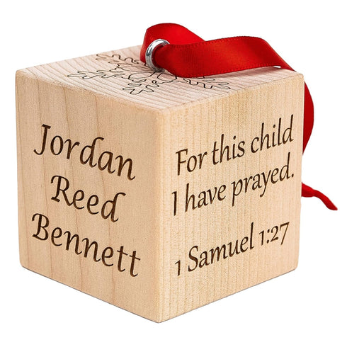 Palmetto Wood Shop - Baby’s First Christmas Ornament - Laser Engraved Baby Block, Baby Gifts, Personalized Christmas Ornament, Handcrafted in The ...