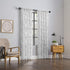 No. 918 Fraction 2-pack Mid-Century Modern Geometric Embroidery Semi-Sheer Rod Pocket Curtain Panel Pair, 50" x 84", Black...