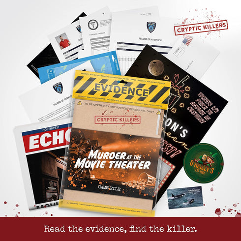 Cryptic Killers Unsolved murder mystery game - Cold Case File Investigation - Detective clues/evidence - Solve The crime - Individuals, date night...