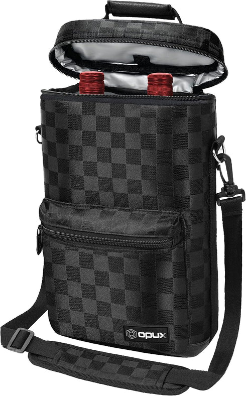 opux Wine Bag 2 Bottle Wine Tote Carrier, Insulated Wine Cooler Bag for Travel Picnic, Leakproof Portable Bottle Padded Case, Wine Gifts For Women...